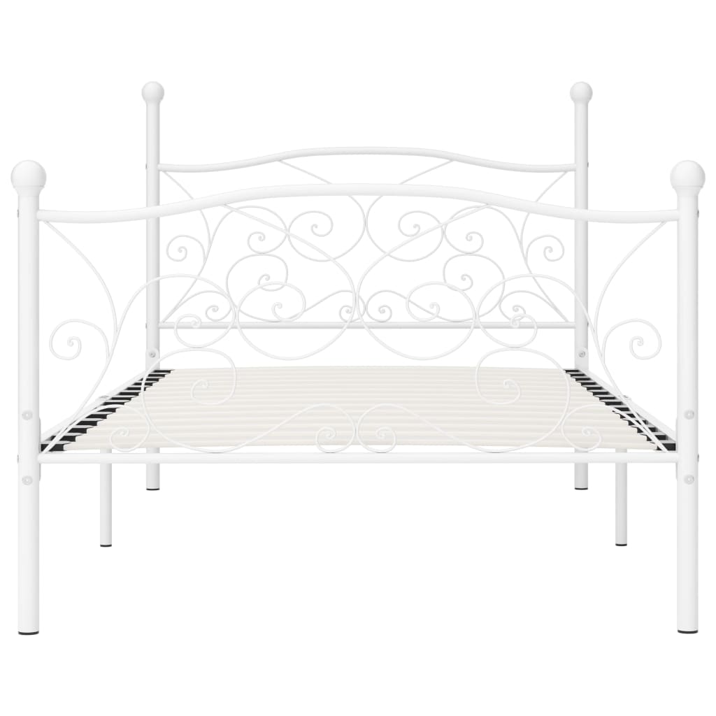 Cama con somier sin colchón metal blanco 90x200 cm