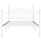 Cama con somier sin colchón metal blanco 90x200 cm