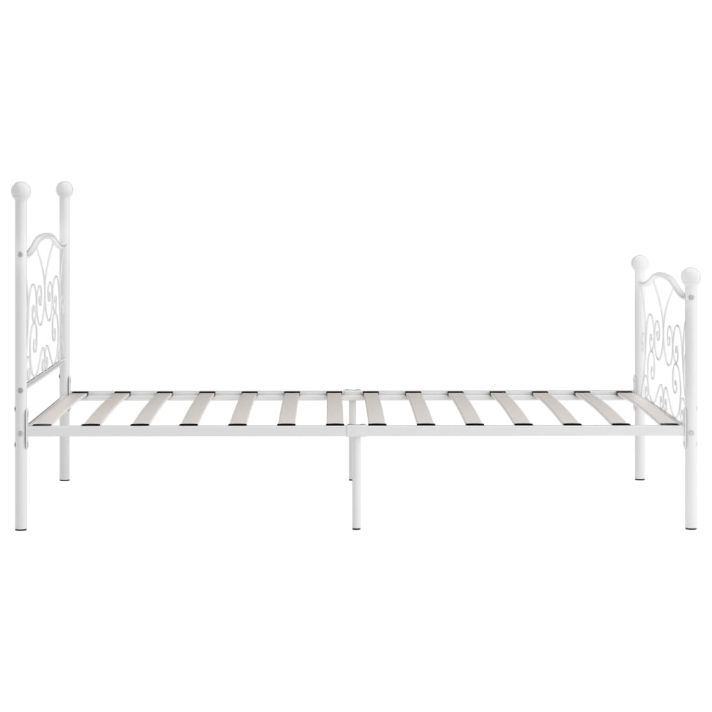 Cama con somier sin colchón metal blanco 90x200 cm
