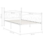 Cama con somier sin colchón metal blanco 90x200 cm