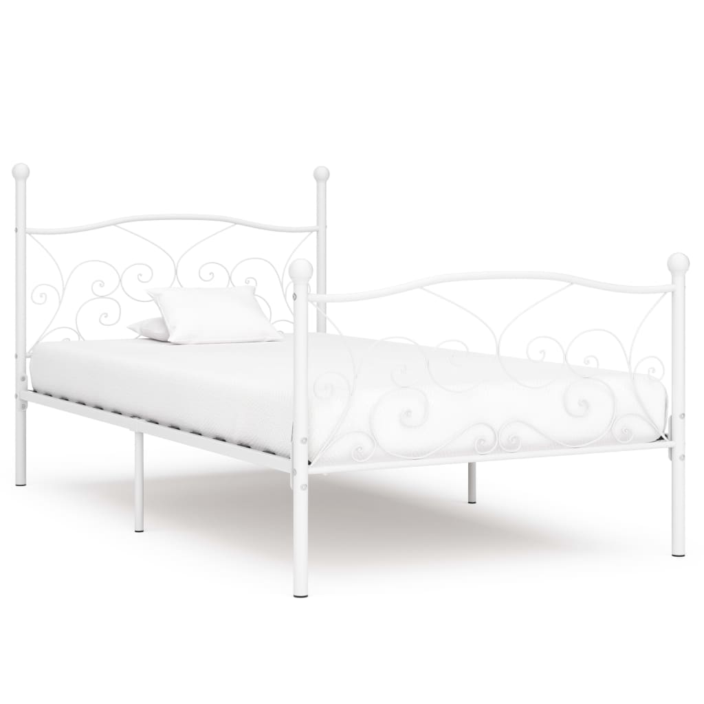 Estructura cama con somier sin colchón metal blanco 100x200 cm