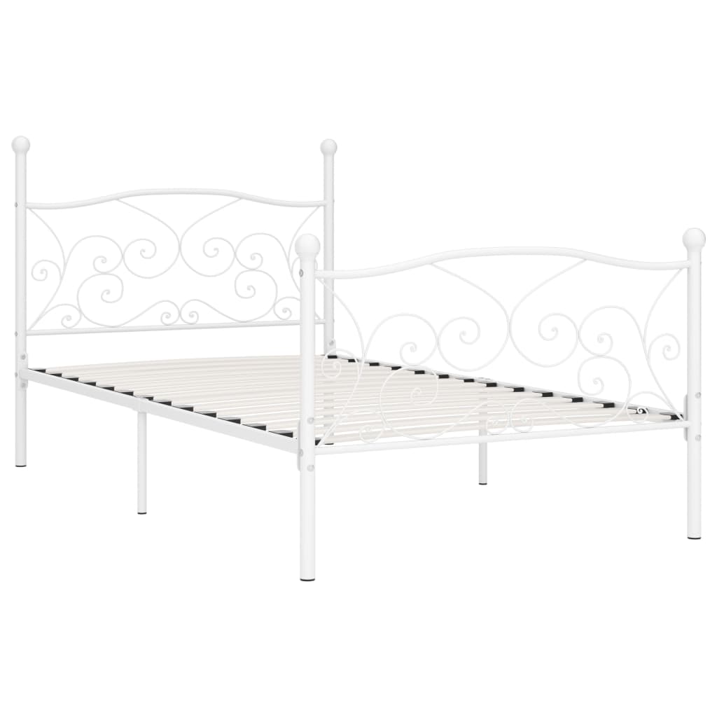 Estructura cama con somier sin colchón metal blanco 100x200 cm