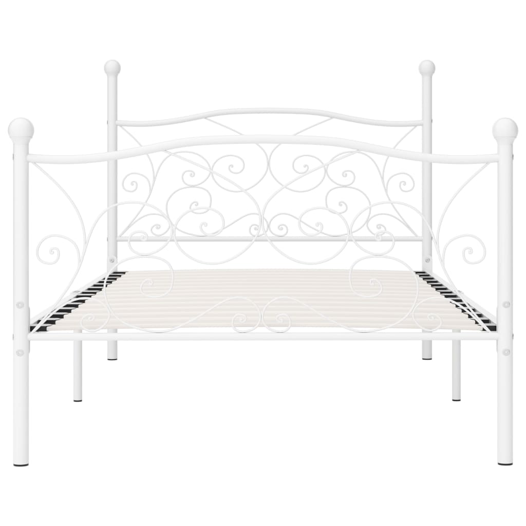 Estructura cama con somier sin colchón metal blanco 100x200 cm