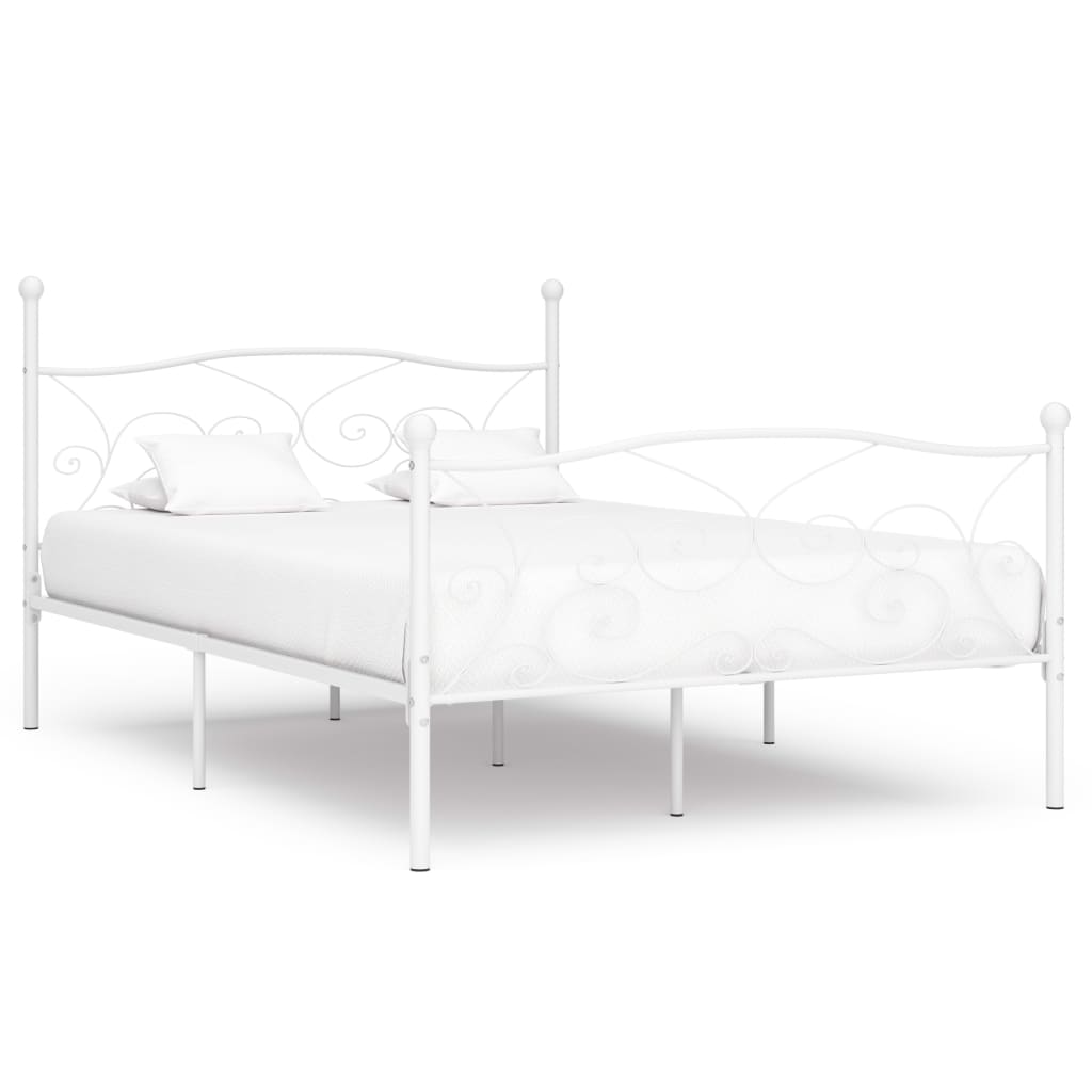 Estructura cama con somier sin colchón metal blanco 100x200 cm