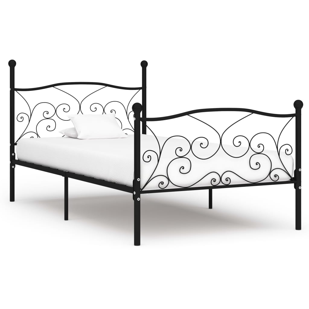 Cama com estrado sem colchão metal branco 90x200 cm