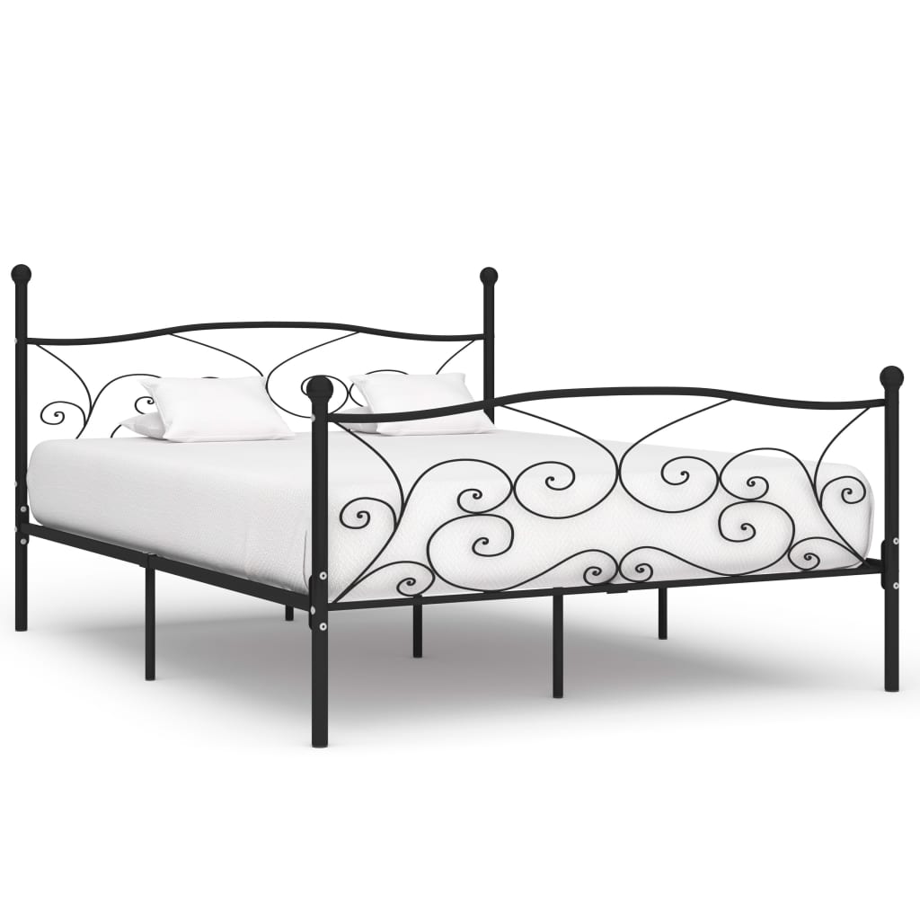 Cama com estrado sem colchão metal branco 90x200 cm