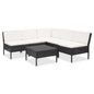 Set de muebles de jardín 6 pzas y cojines ratán sintético gris