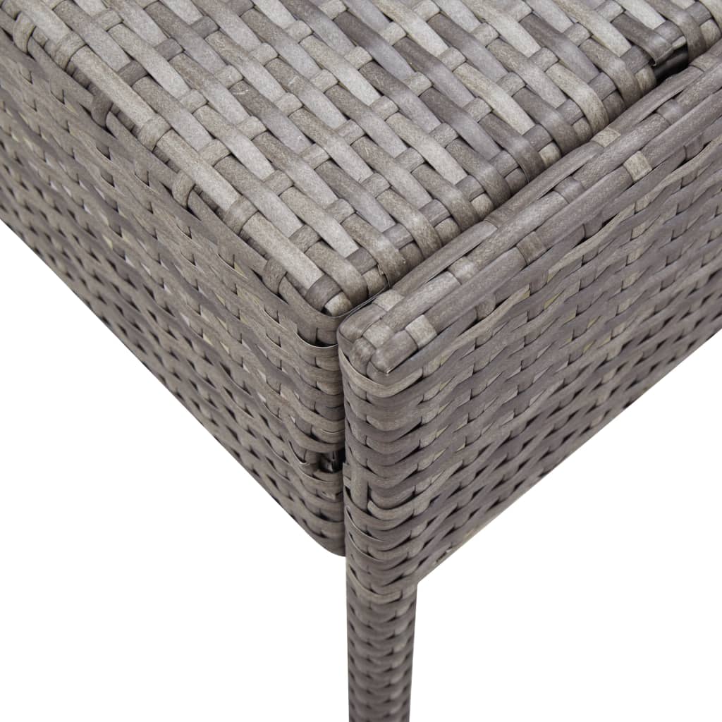 Set de muebles de jardín 6 pzas y cojines ratán sintético gris