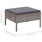Set de muebles de jardín 6 pzas y cojines ratán sintético gris