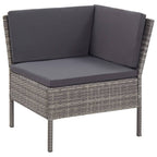 Set de muebles de jardín 6 pzas y cojines ratán sintético gris