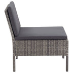 Set de muebles de jardín 6 pzas y cojines ratán sintético gris