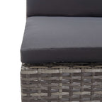 Set de muebles de jardín 6 pzas y cojines ratán sintético gris