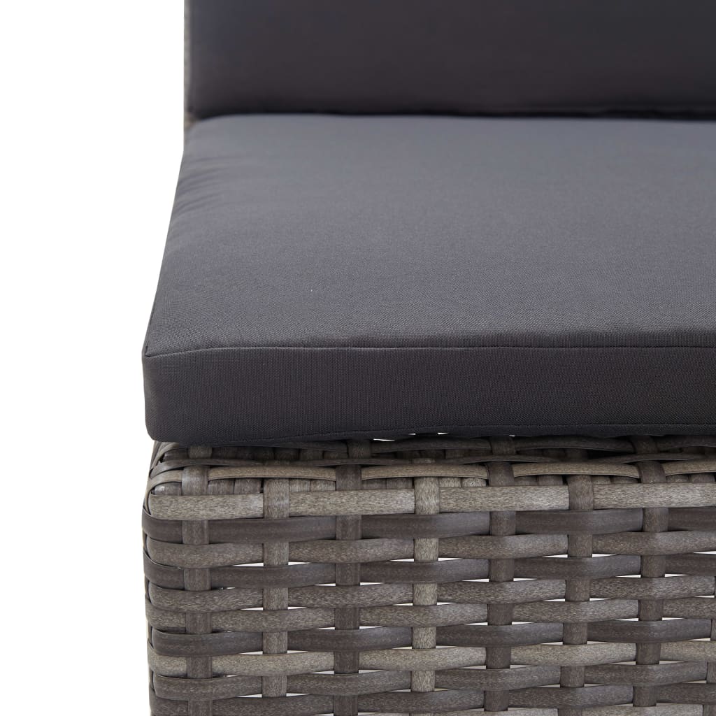 Set de muebles de jardín 6 pzas y cojines ratán sintético gris