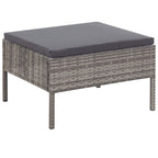 Set de muebles de jardín 6 pzas y cojines ratán sintético gris