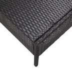 Set de sofás de jardín 5 piezas y cojines ratán sintético negro