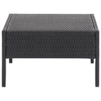 Set de sofás de jardín 5 piezas y cojines ratán sintético negro