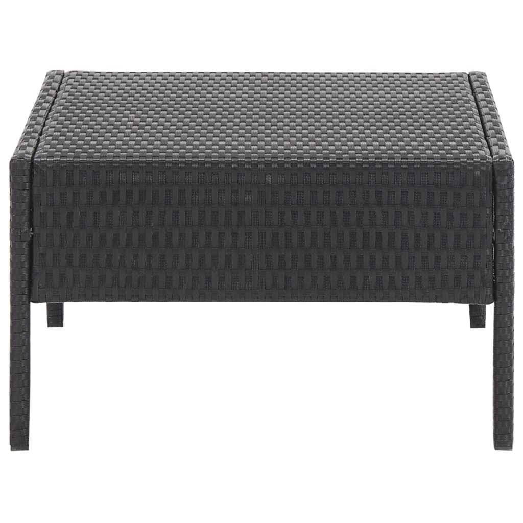 Set de sofás de jardín 5 piezas y cojines ratán sintético negro
