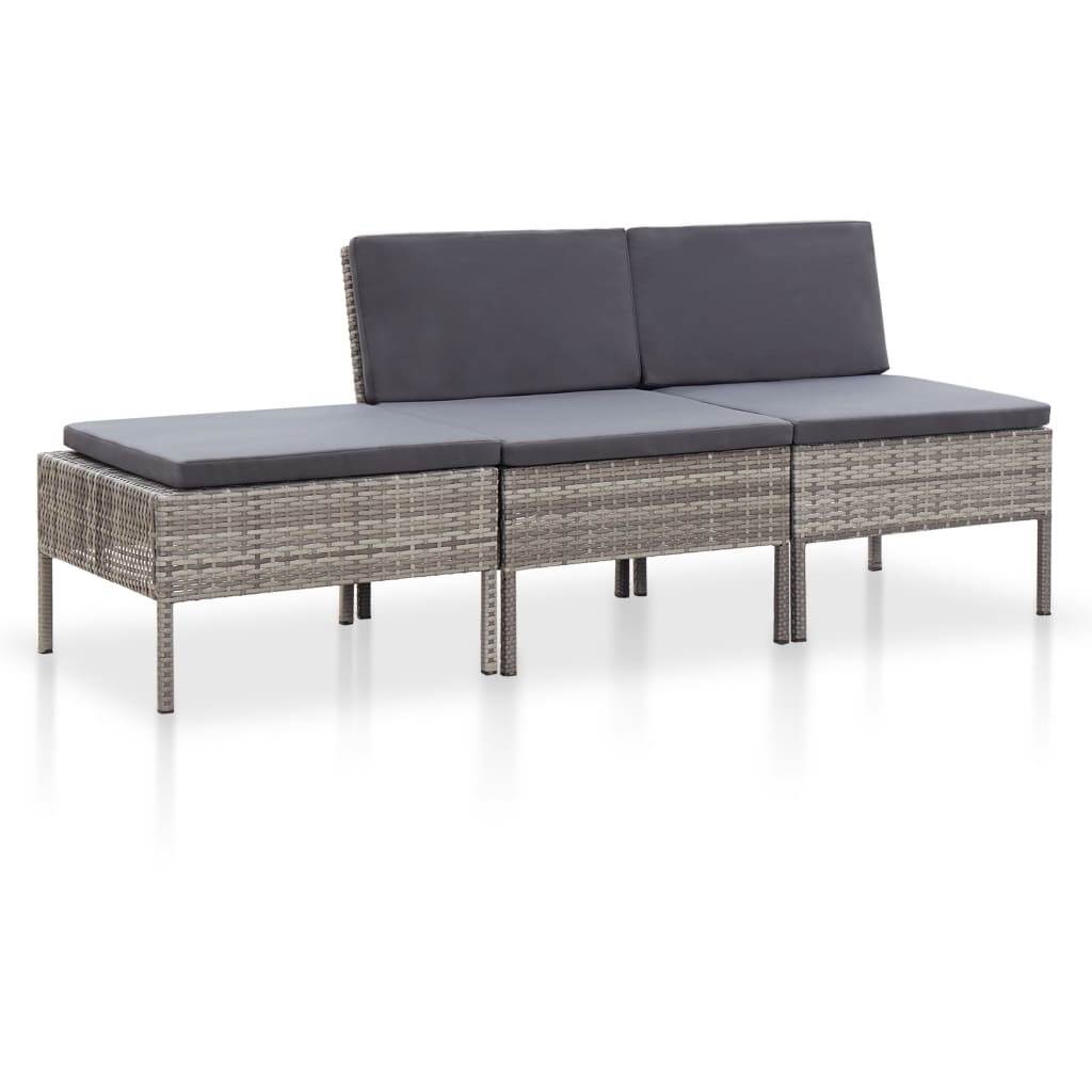 Set de muebles de jardín 10 pzas cojines ratán sintético negro