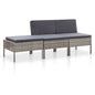 10-Piece Garden Furniture Set with Cushions Black Poly Rattan