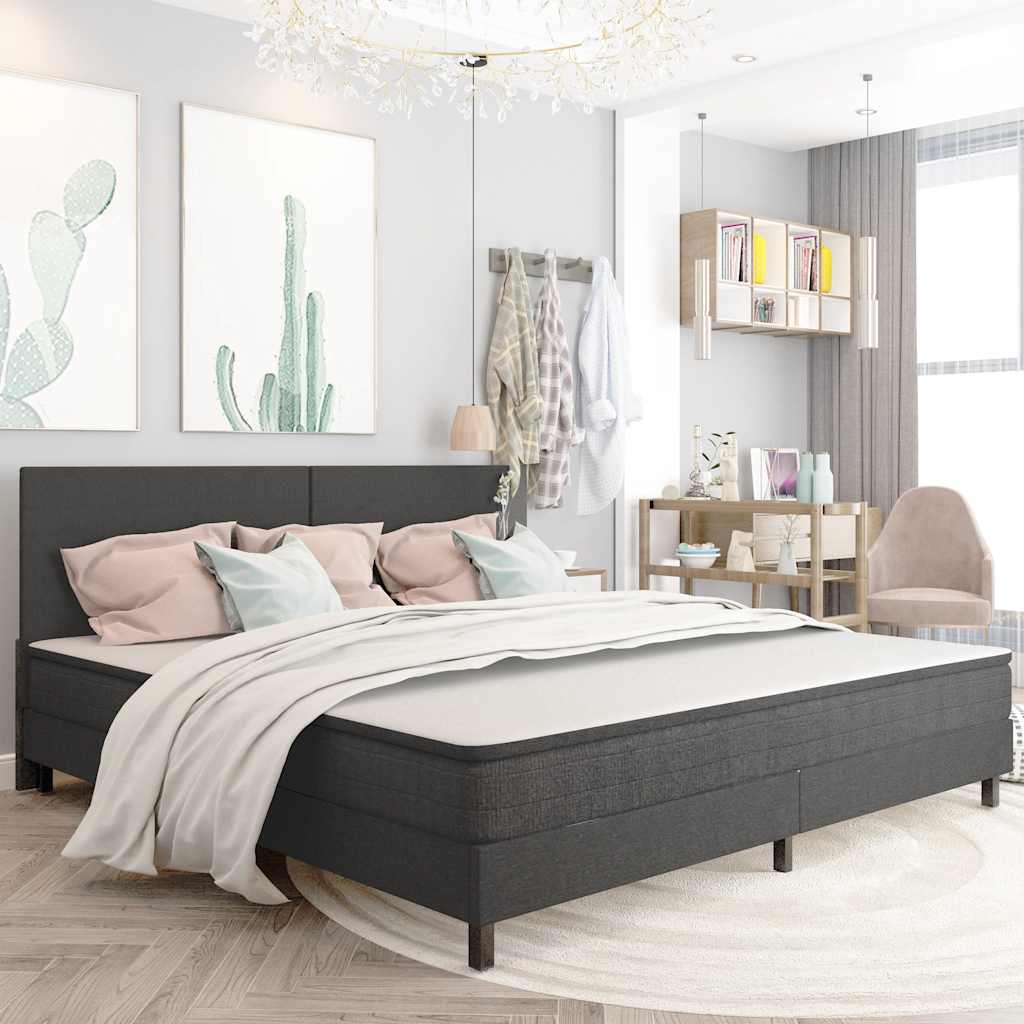 Estructura de cama Box Spring sin colchón tela gris 180x200 cm