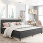 Estructura de cama Box Spring sin colchón tela gris 180x200 cm