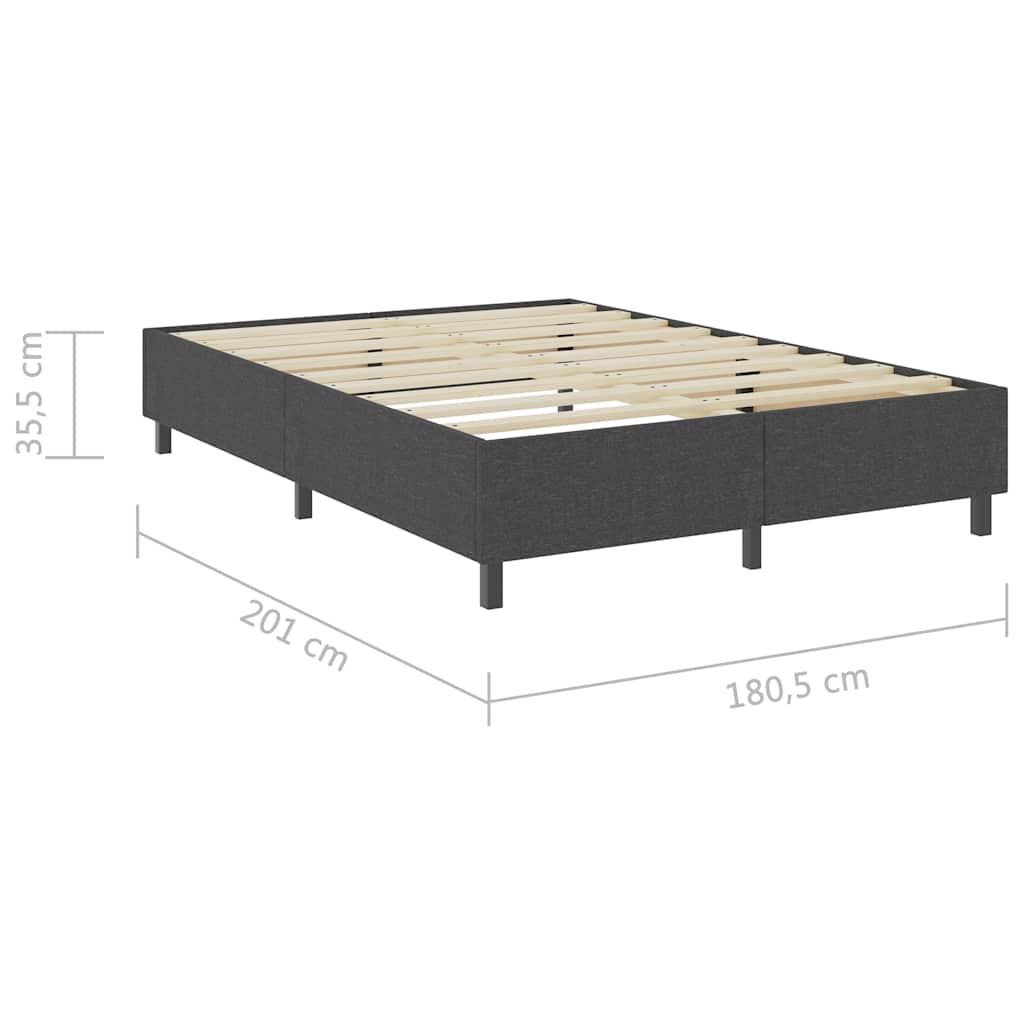 Estructura de cama Box Spring sin colchón tela gris 180x200 cm
