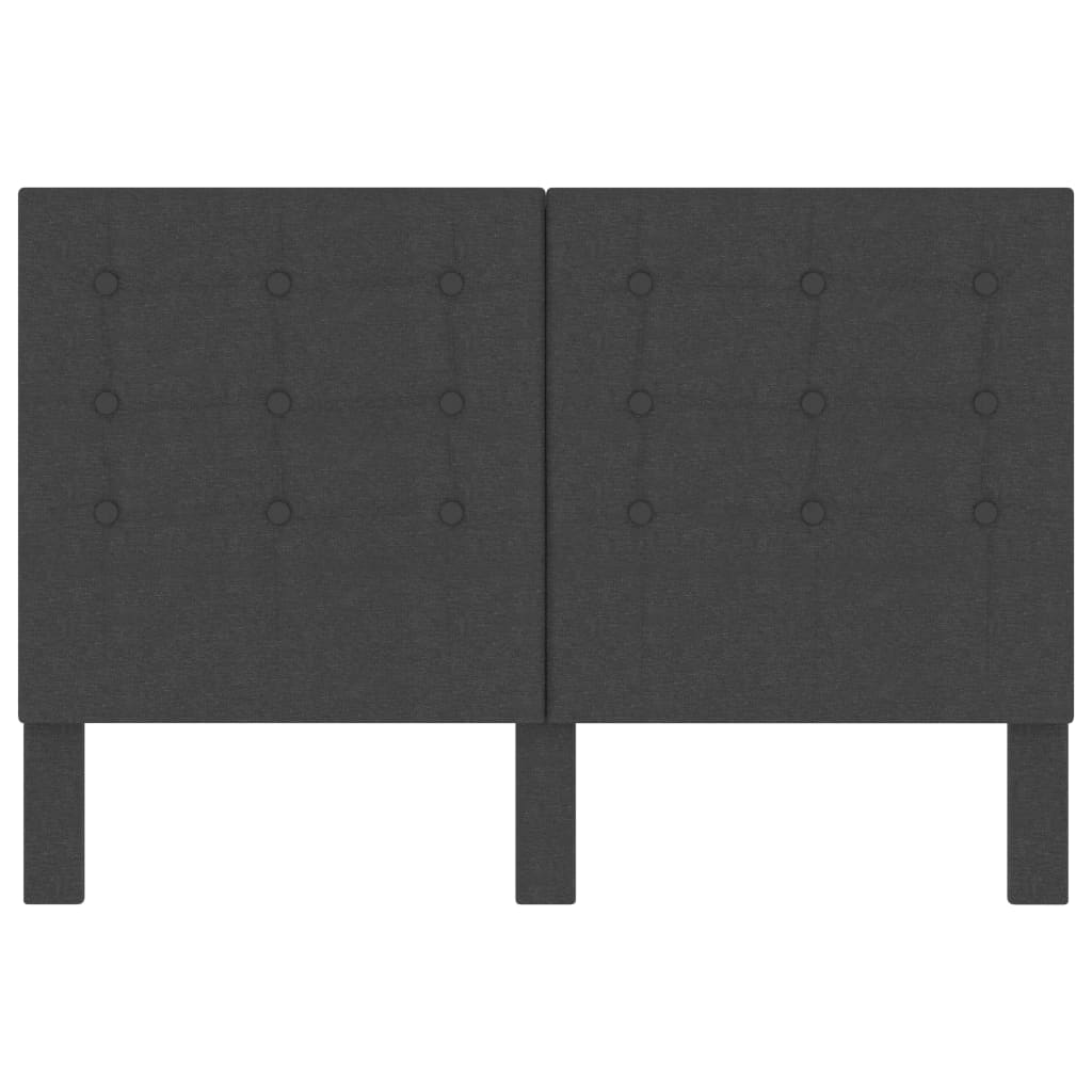 Cabecero copetudo de tela gris oscuro 140x200 cm