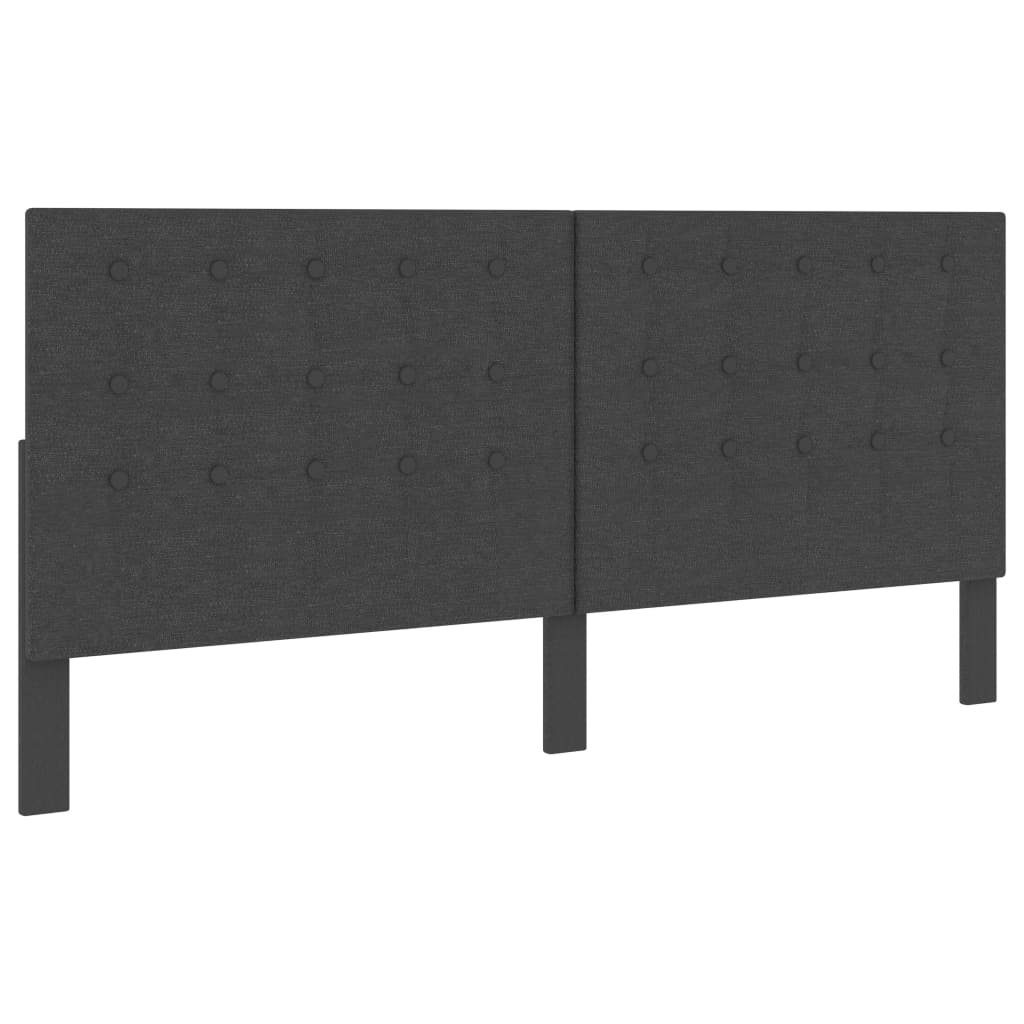 Cabecero copetudo de tela gris oscuro 140x200 cm