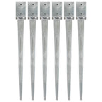 Picas de tierra 12 uds acero galvanizado plateado 10x10x76 cm