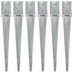 Picas de tierra 12 uds acero galvanizado plateado 10x10x76 cm