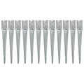 Picas de tierra 12 uds acero galvanizado plateado 10x10x76 cm