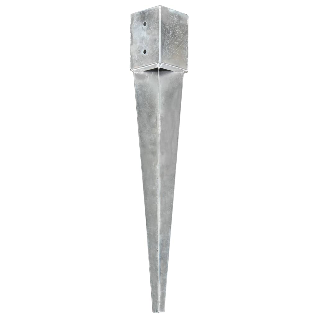 Picas de tierra 12 uds acero galvanizado plateado 10x10x76 cm