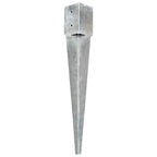 Picas de tierra 12 uds acero galvanizado plateado 10x10x76 cm