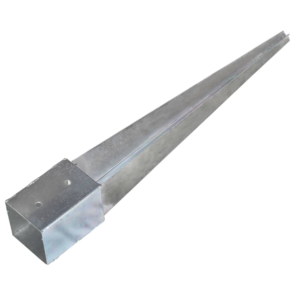 Picas de tierra 12 uds acero galvanizado plateado 10x10x76 cm