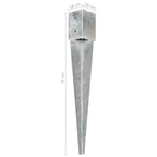 Picas de tierra 12 uds acero galvanizado plateado 10x10x76 cm
