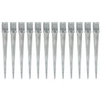 Picas de tierra 12 uds acero galvanizado plateado 10x10x76 cm