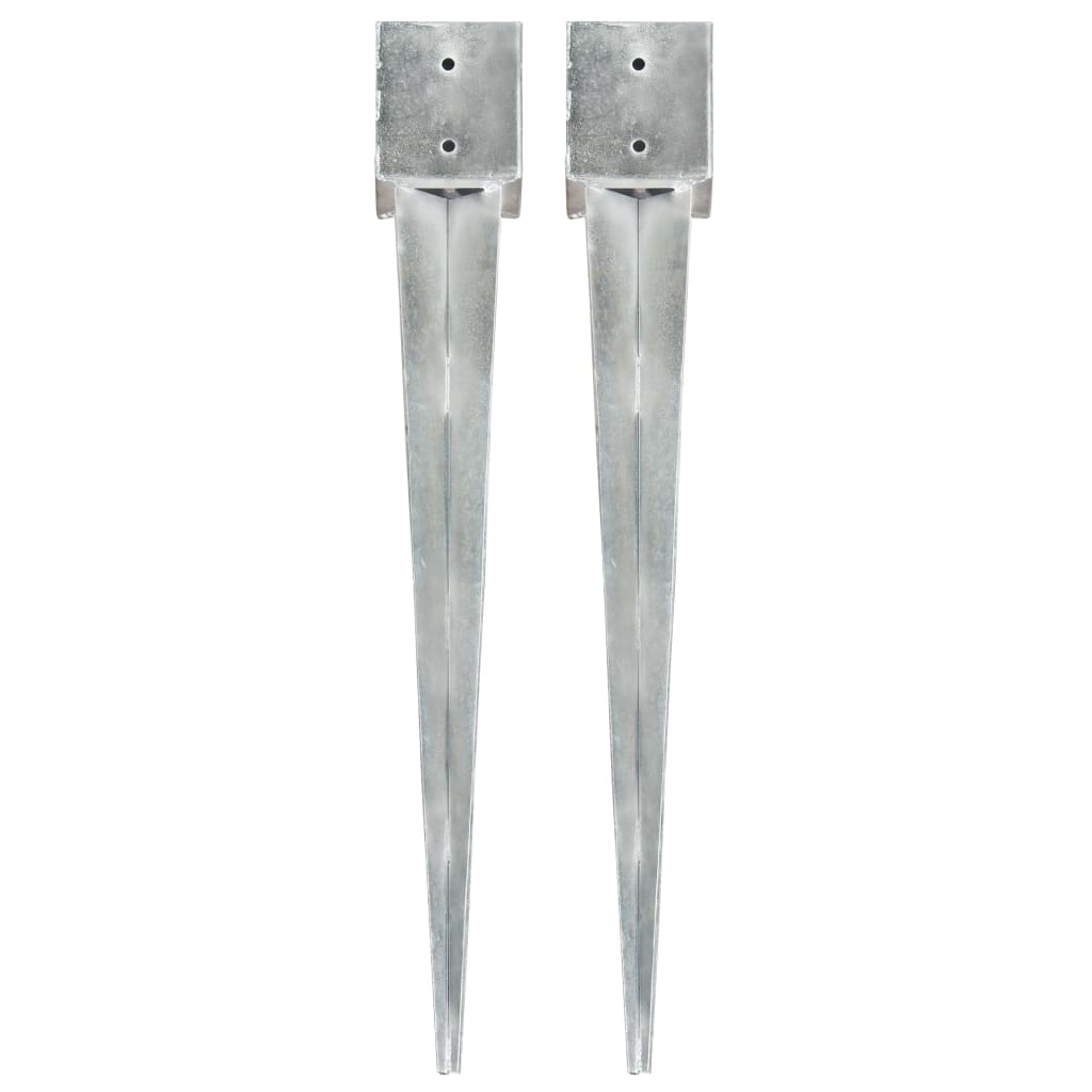 Picas de tierra 12 uds acero galvanizado plateado 10x10x76 cm