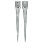 Picas de tierra 12 uds acero galvanizado plateado 10x10x76 cm