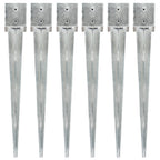 Picas de tierra 12 uds acero galvanizado plateado 10x10x76 cm