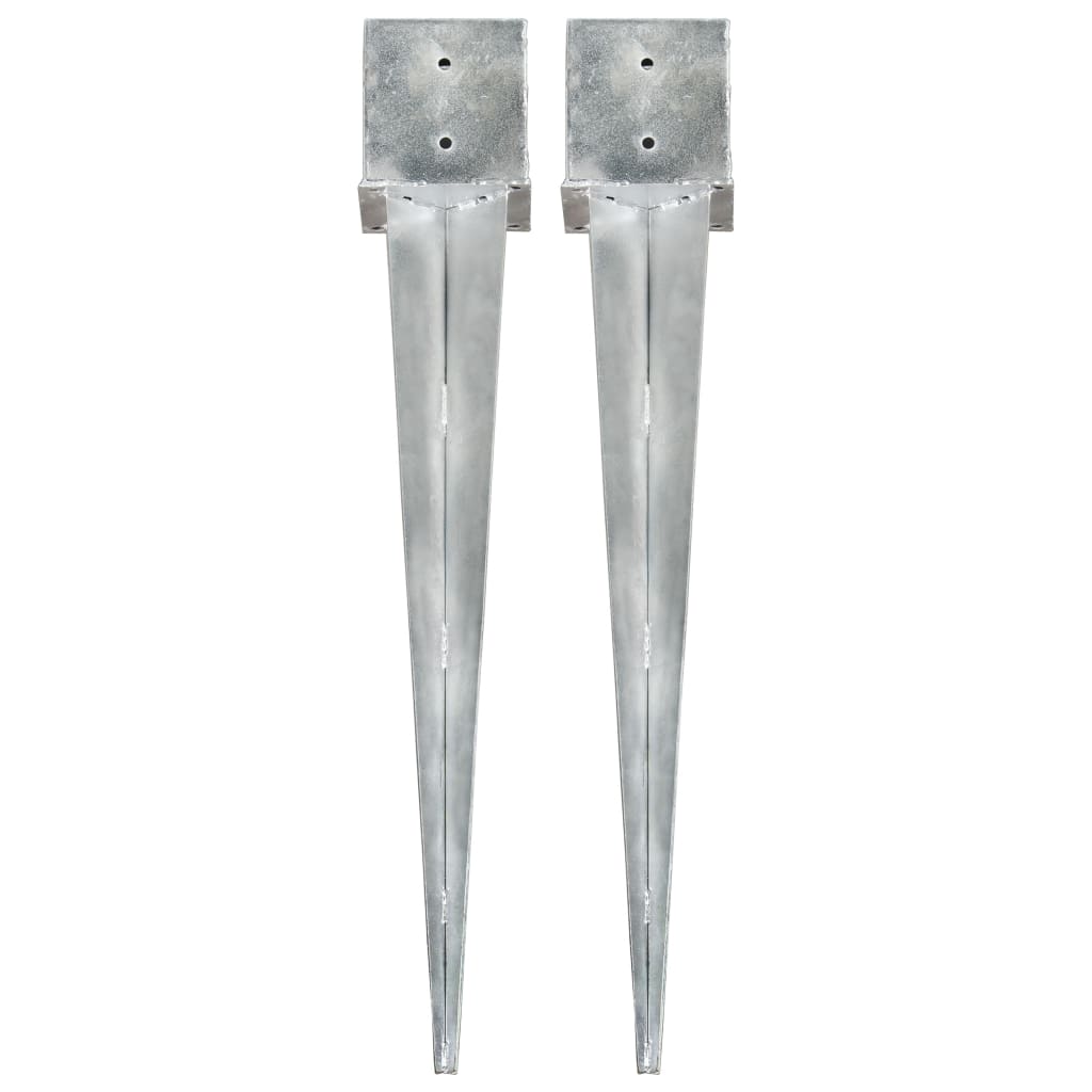 Picas de tierra 12 uds acero galvanizado plateado 10x10x76 cm