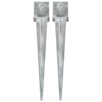 Picas de tierra 12 uds acero galvanizado plateado 10x10x76 cm