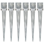 Picas de tierra 12 uds acero galvanizado plateado 10x10x76 cm