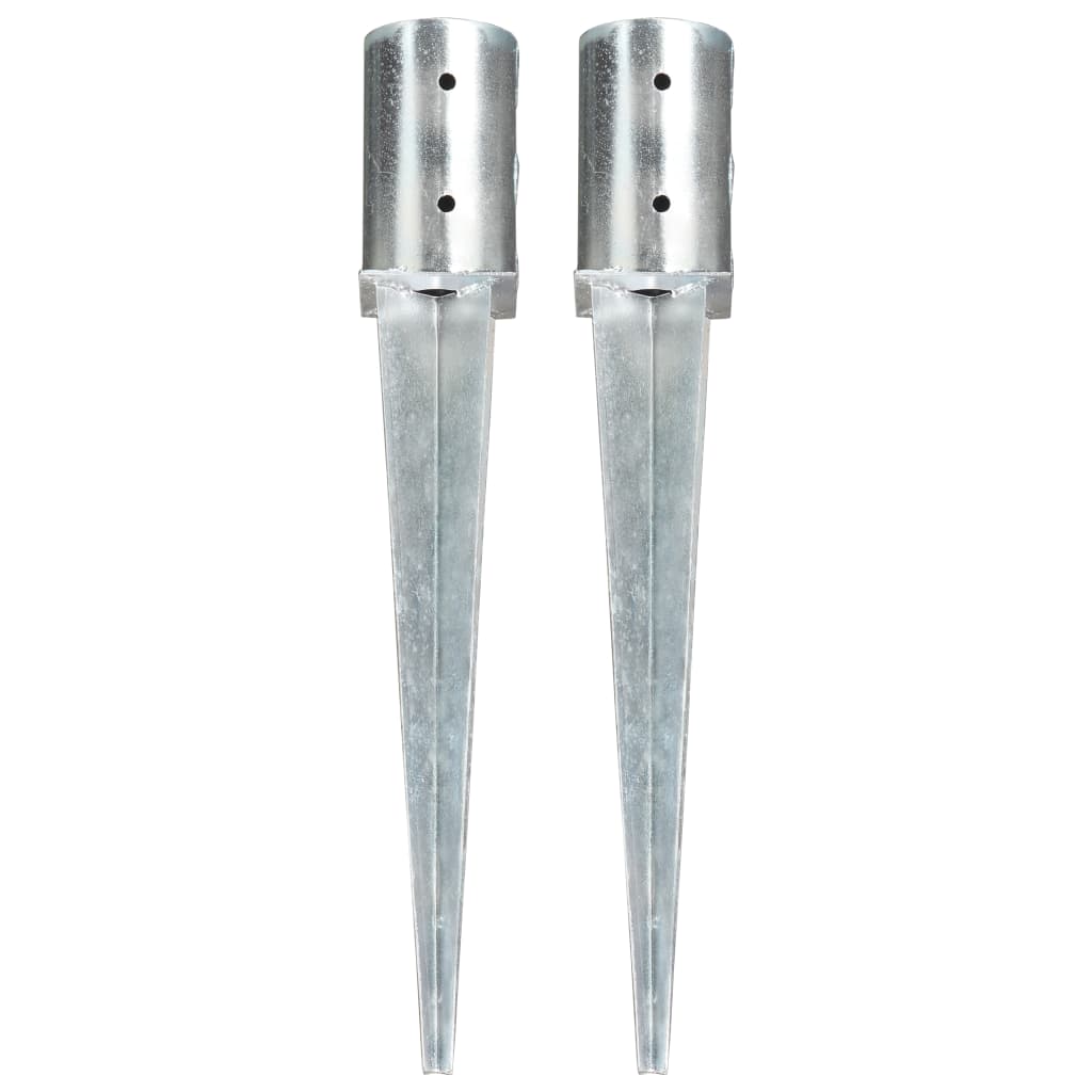 Picas de tierra 12 uds acero galvanizado plateado 10x10x76 cm