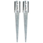Picas de tierra 12 uds acero galvanizado plateado 10x10x76 cm