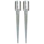 Picas de tierra 12 uds acero galvanizado plateado 10x10x76 cm