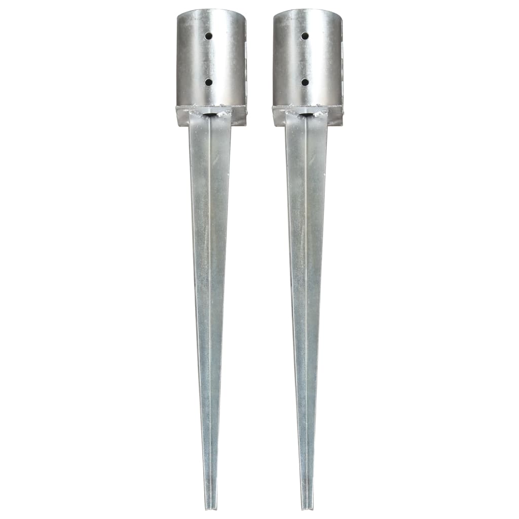 Picas de tierra 12 uds acero galvanizado plateado 10x10x76 cm