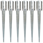 Picas de tierra 12 uds acero galvanizado plateado 10x10x76 cm