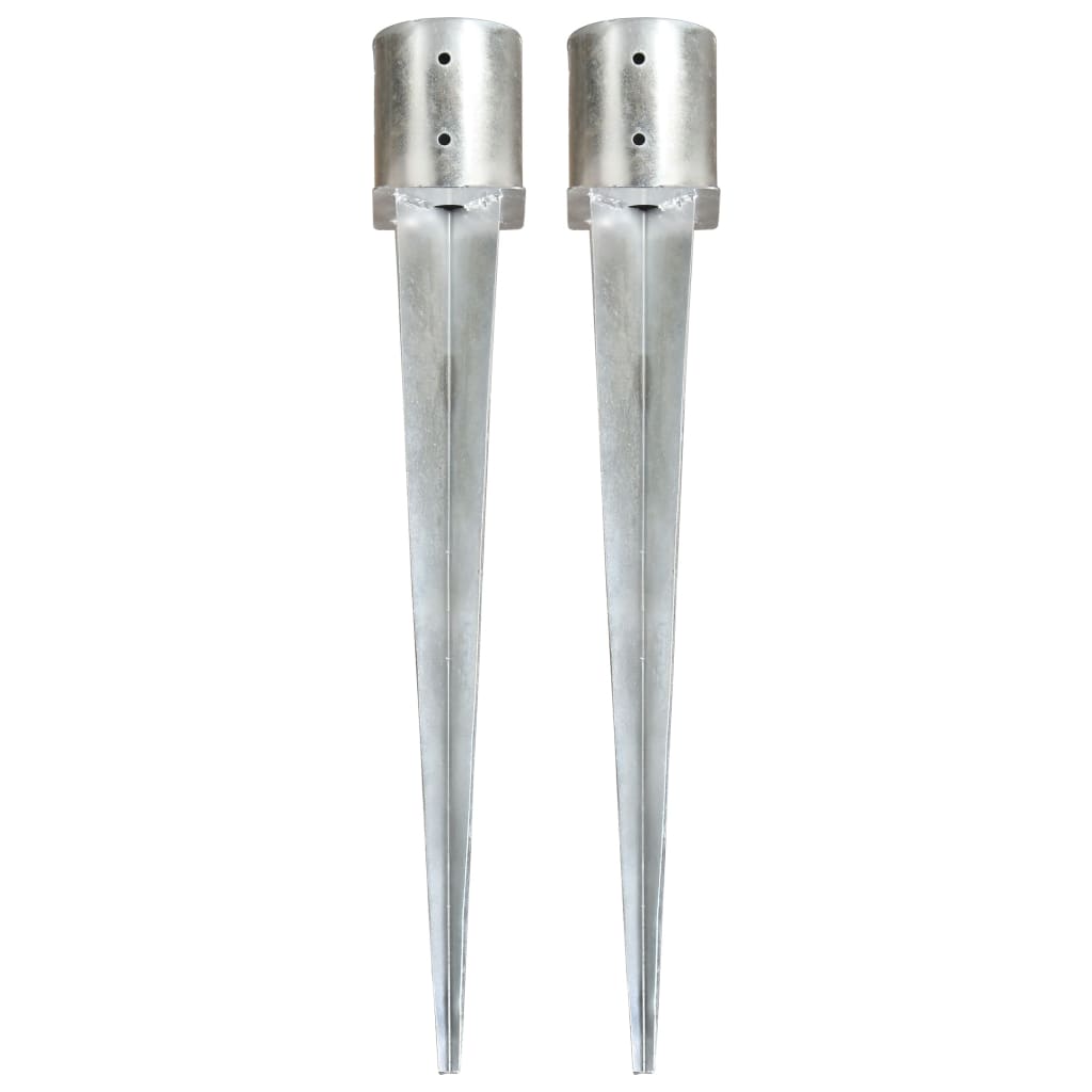 Picas de tierra 12 uds acero galvanizado plateado 10x10x76 cm