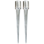 Picas de tierra 12 uds acero galvanizado plateado 10x10x76 cm