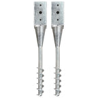 Picas de tierra 12 uds acero galvanizado plateado 10x10x76 cm